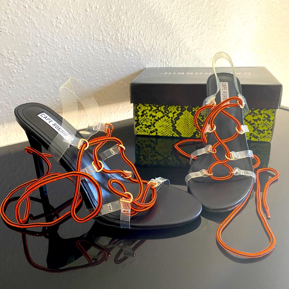 Cape Robbin Orange Lace-up Heels